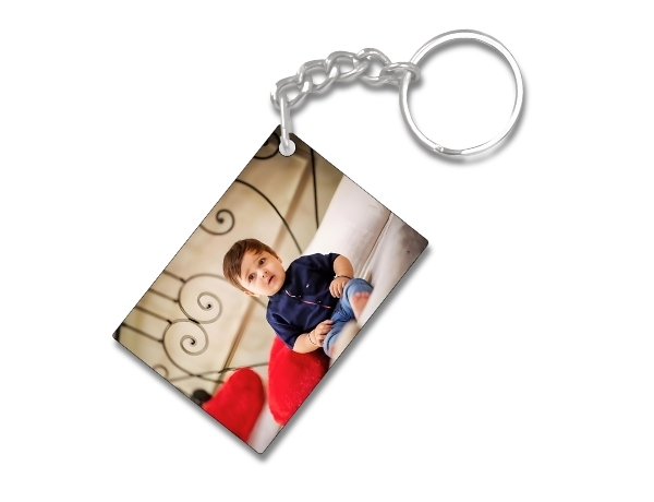Customized Rectangular 2 Sided Photo Keychain