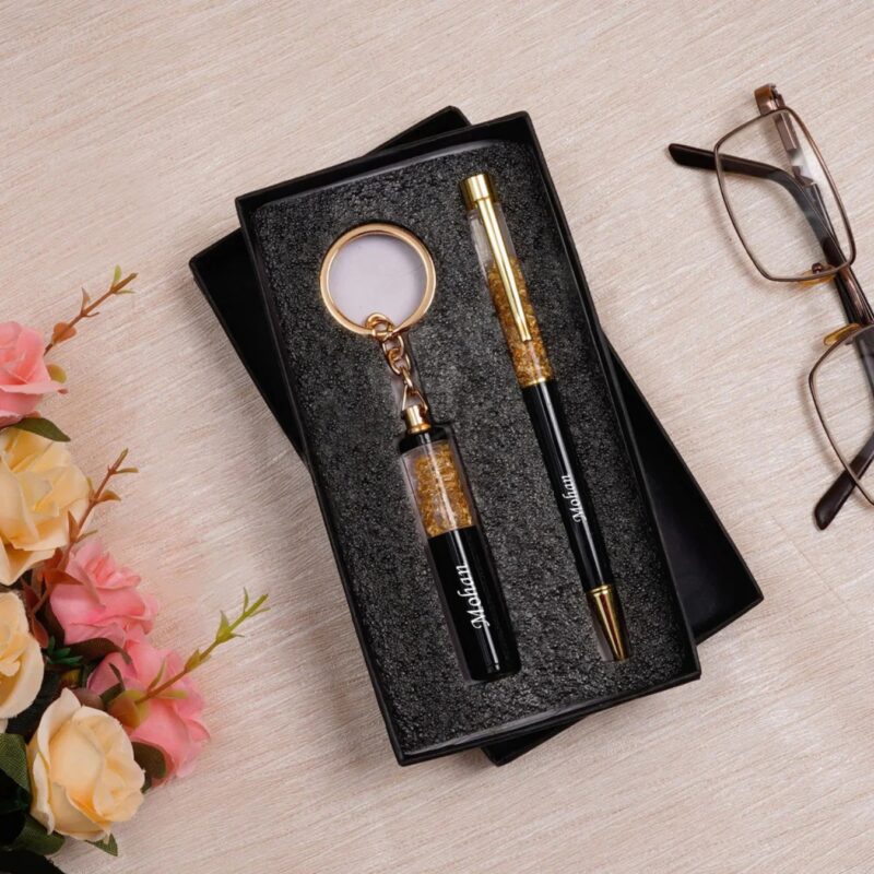 Premium Crystal Pen & Keychain Box Set