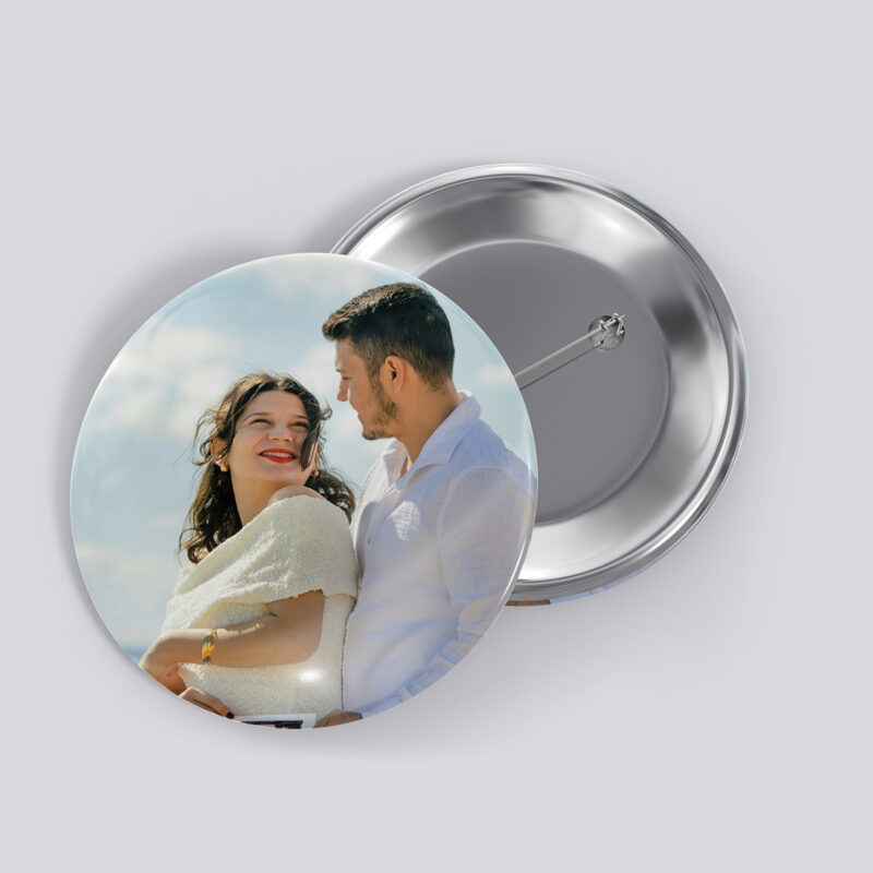 Pack of 5 Personalised Pin Button Badge Round