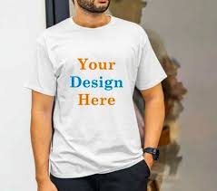 White poly-cotton round neck t-shirt