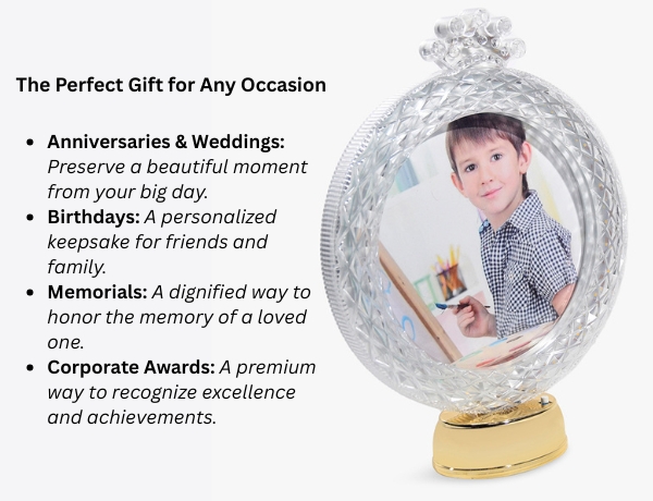 Round Crystal King Photo frame - Image 4